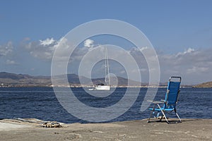 Camping chair at port