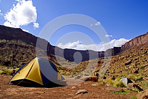 Camping in desert