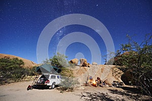 Camping in desert