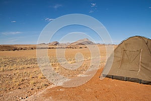 Camping in desert of Namib-Naukluft National Park, Namibia