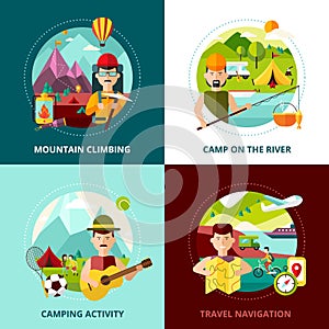 Camping Design Concept Banner