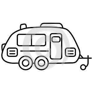 Camping design. RV trailer icon. Vintage travel. Road trip.