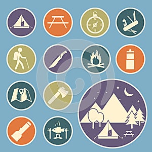 Camping equipment icon photo