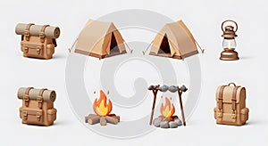 Camping Essentials: 3D Rendered Set