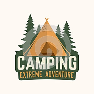 Camping extreme adventure . Vector illustration. photo