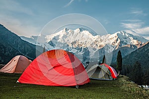 Camping Fairy Meadows Nanga Parbat Beautiful Landscape Mountains View