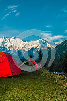 Camping Fairy Meadows Nanga Parbat Beautiful Landscape Mountains View