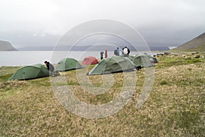 Camping, fog, rain, Iceland