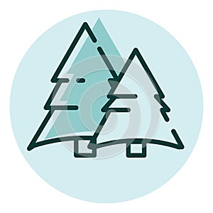 Camping forest, icon