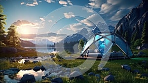 camping in future with environmentally stable biomaterials, organic technologies, and green energy