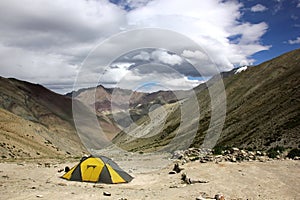 Camping at Ganda-La high Base Camp