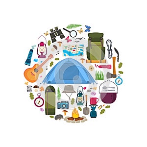 Camping gear collection.