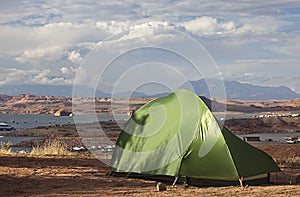 Camping at Halls Crossing, Utah photo