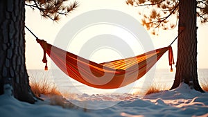 Camping Hammock Isolated on White