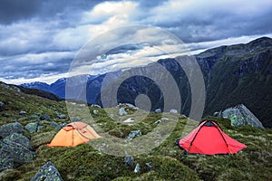 Camping in harsh Norway