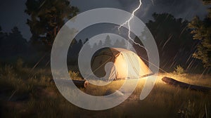 camping hiking backpacking Hyper-realistic textures dynam two generative AI