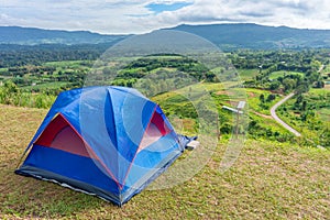 Camping on the hill with tent at Khao Ta-Khian Ngo Viewpoint