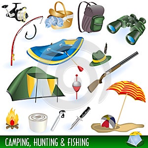 Camping, hunting and fishing