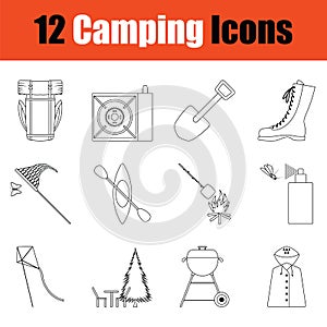 Camping icon set