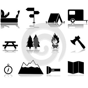 Camping icon set