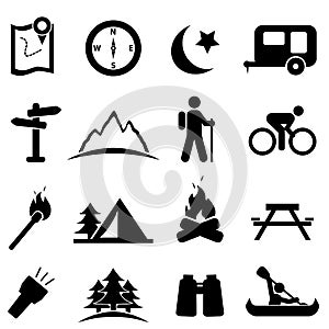 Camping icon set photo