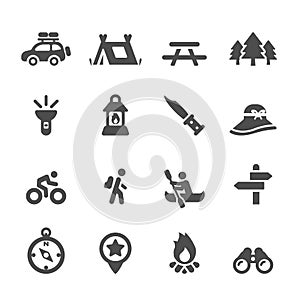 Camping icon set, vector eps10