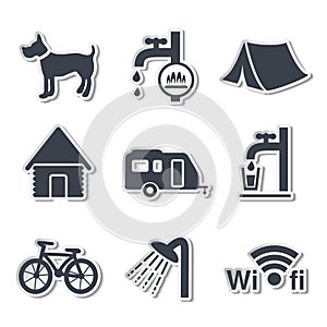 Camping icons - stickers