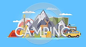 Camping illustration.