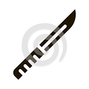 Camping Knife Sign Icon Vector Glyph Illustration