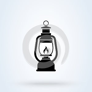 Camping lanter oil lamp. vector Simple modern icon design illustration
