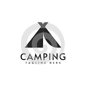 Camping logo vector design illustration template