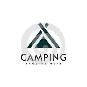 Camping logo vector design illustration template