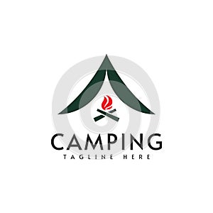 Camping logo vector design illustration template