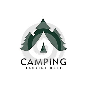 Camping logo vector design illustration template