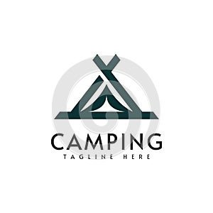 Camping logo vector design illustration template