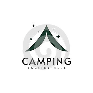 Camping logo vector design illustration template