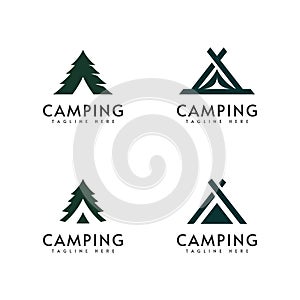 Camping logo vector design illustration template