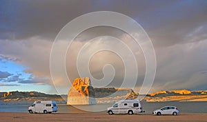 Camping - Lone Rock Beach - Lake Powell, Arizona