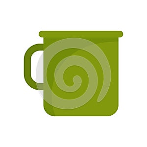 Camping metal cup icon, flat style