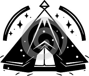 Camping - minimalist and flat logo - vector illustration
