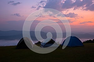 Camping on the mountain at Nan Thailand.