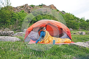 Camping in the mountains.