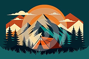 Camping in the mountains.