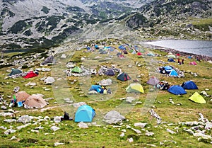 Camping in National Park Retezat, Romania, Europe