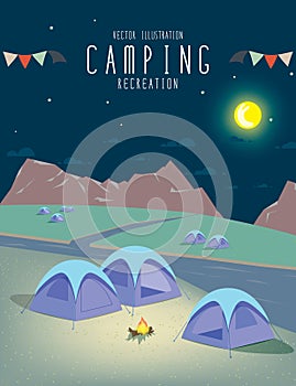 Camping in the natural atmosphere. (Night)