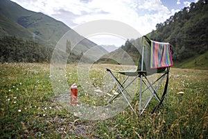 Camping in nature, in the mountains of Georgia, Borjomi in summer