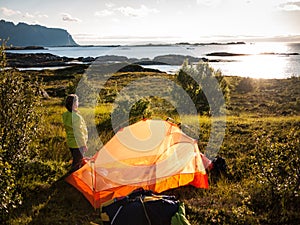 Camping near seaside