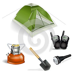 Camping objects set