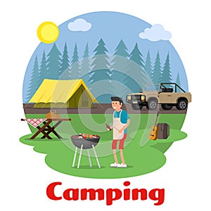 Camping and outdoor recreation concept