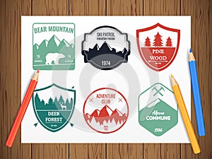 Camping and outdoors adventure vintage logos